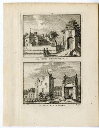 Antique Print-GROENESTEIN CASTLE-WALENBURG-LANGBROEK-Spilman-de Beijer-1746