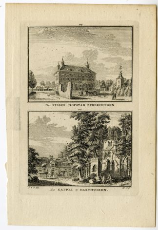 Antique Print-BROEKHUIZEN CASTLE-DARTHUIZEN-LEERSUM-Spilman-de Beijer-1746