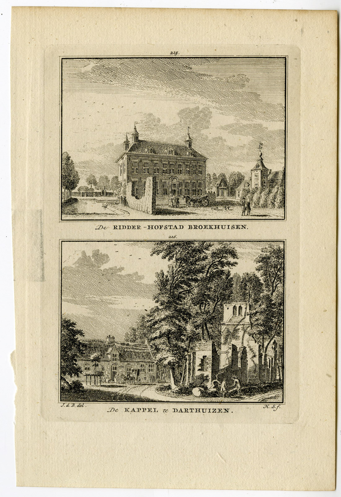 , Antique Print-BROEKHUIZEN CASTLE-DARTHUIZEN-LEERSUM-Spilman-de Beijer-1746, Pictura Antique Prints