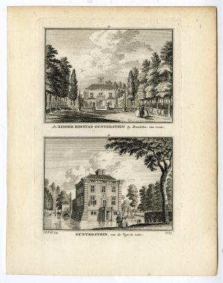 Antique Print-GUNTERSTEIN CASTLE-BREUKELEN-VECHT-Spilman-de Beijer-1746