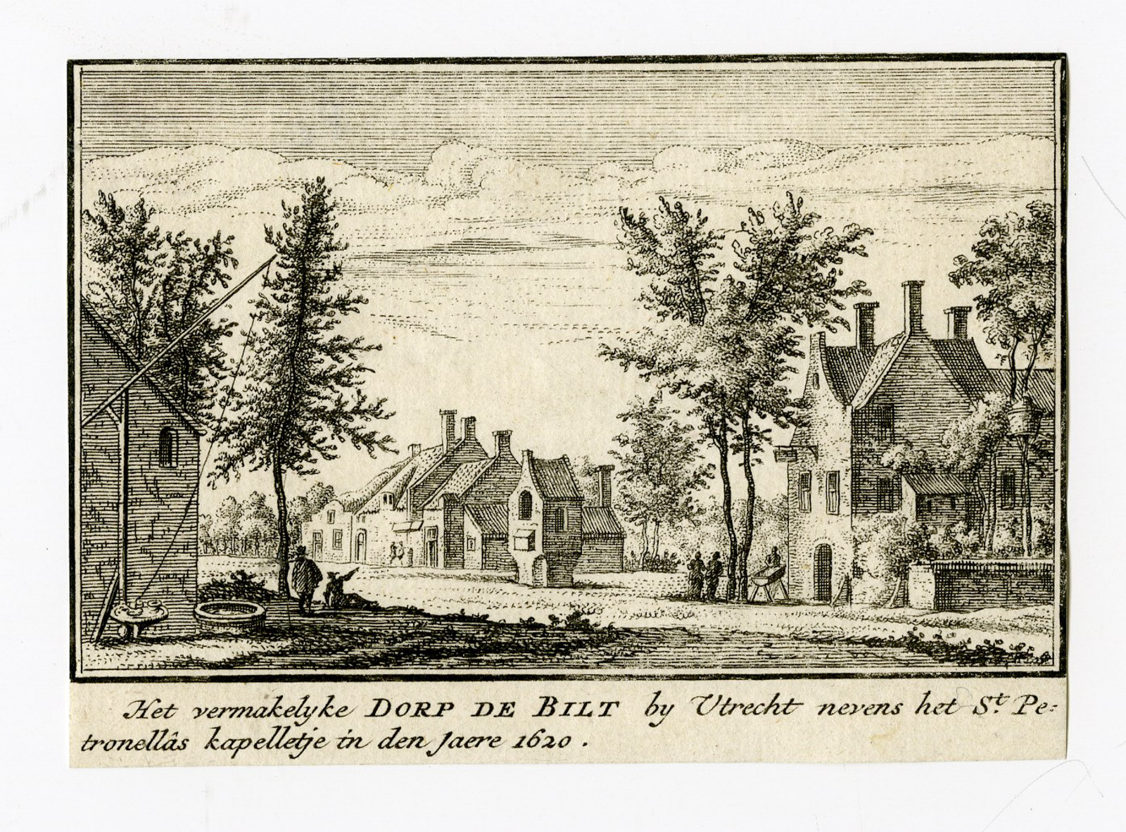 , Antique Print-DE BILT-ST. PETRONELLA CHAPEL-KAPEL-Rademaker-de Beijer-1746, Pictura Antique Prints