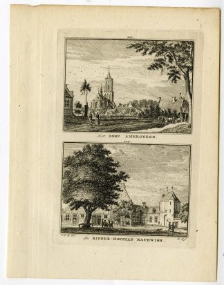 Antique Print-AMERONGEN-NATEWISCH CASTLE-Spilman-de Beijer-1746