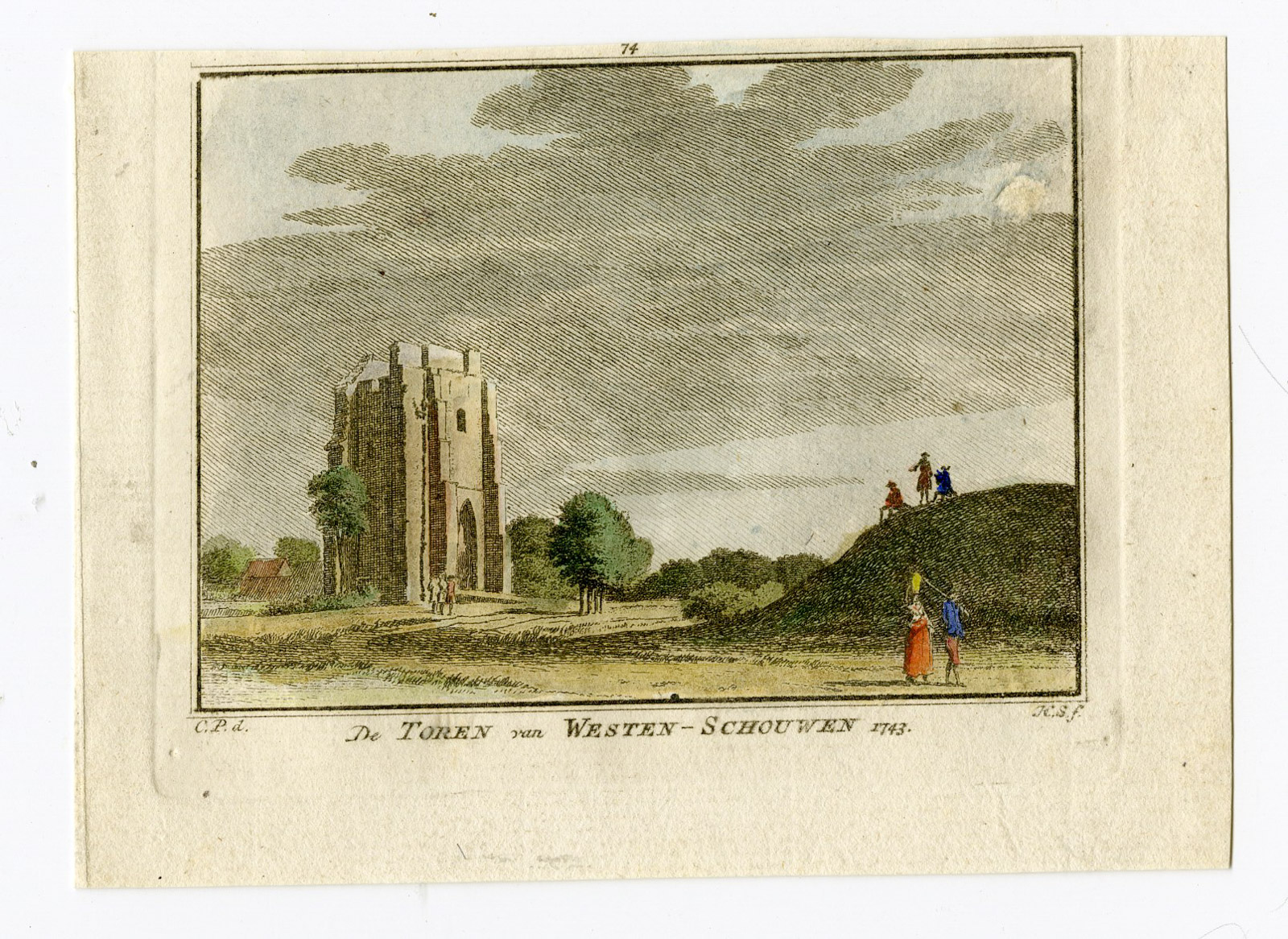 , Antique Print-WESTENSCHOUWEN-TOWER-Spilman-de Beijer-1746, Pictura Antique Prints