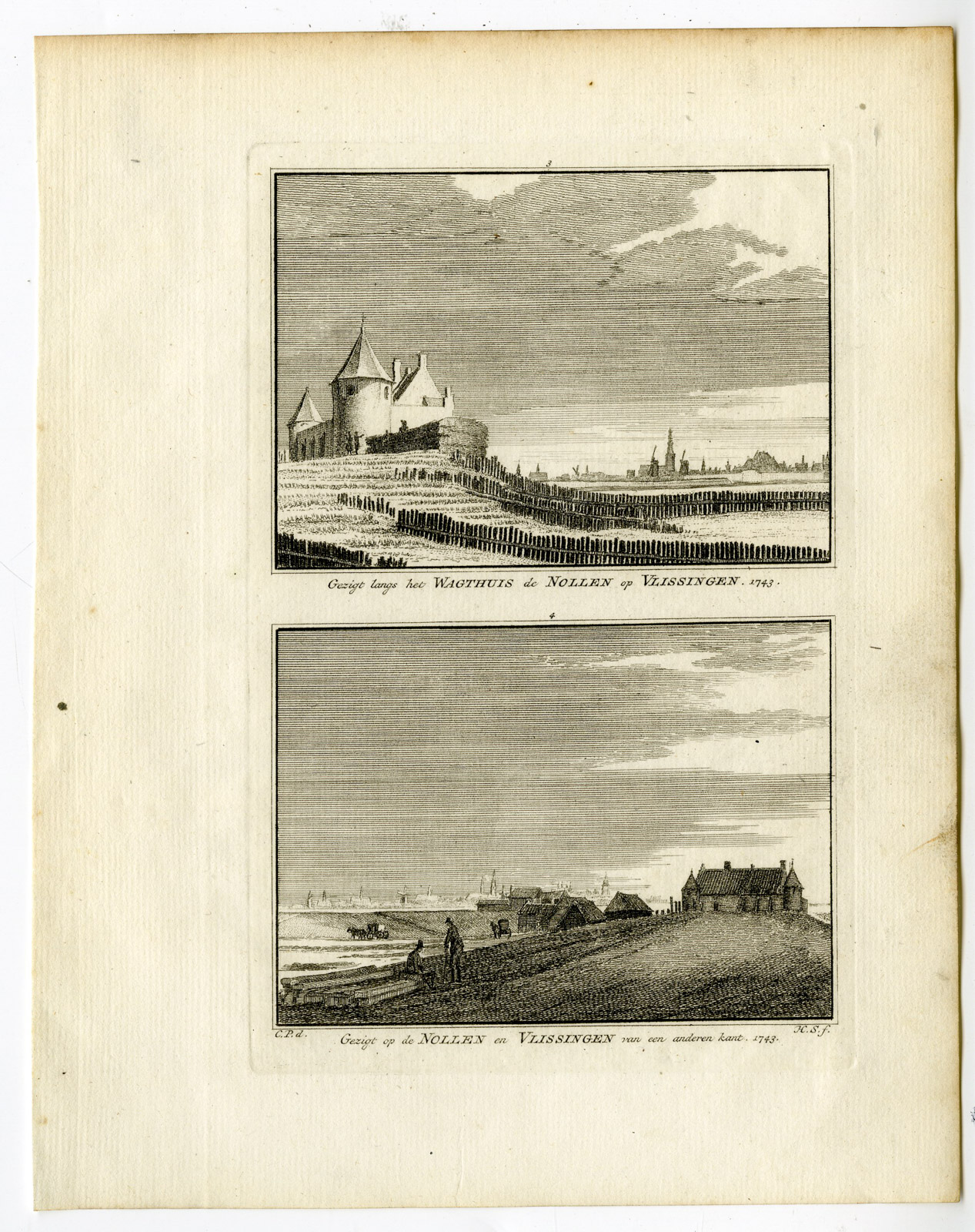 , Antique Print-VLISSINGEN-NOLLEN-WACHTHUIS-Spilman-de Beijer-1746, Pictura Antique Prints