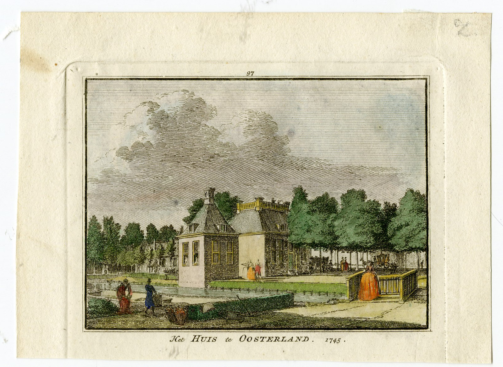, Antique Print-OOSTERLAND CASTLE-Spilman-de Beijer-1746, Pictura Antique Prints