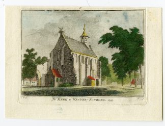 Antique Print-WEST SOUBURG-VLISSINGEN-CHURCH-Spilman-de Beijer-1746