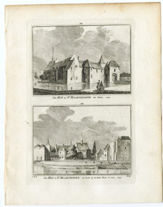 Antique Print-SINT MAARTENSDIJK-CASTLE-CHURCH-Spilman-de Beijer-1746