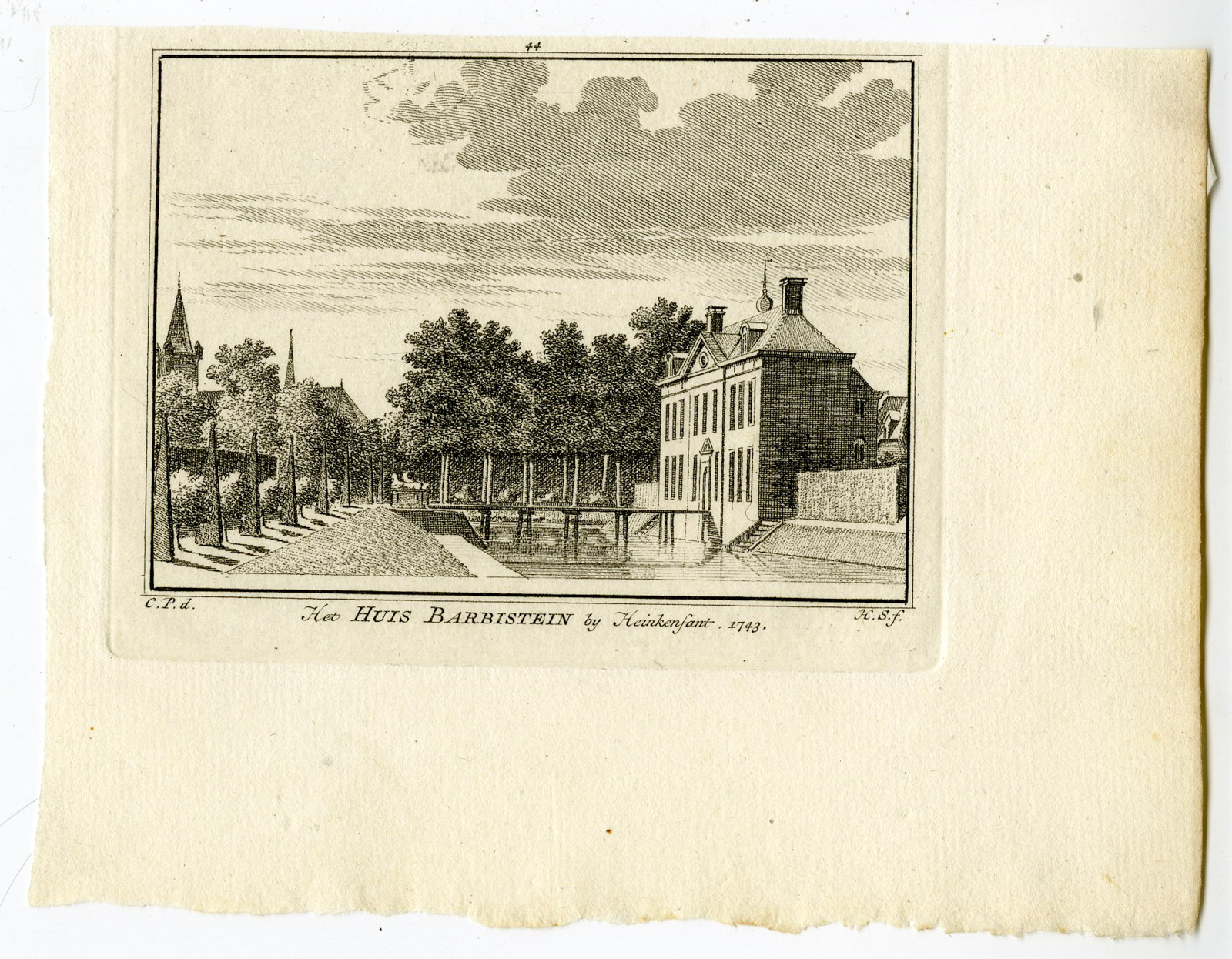 , Antique Print-BARBESTEIN CASTLE-HEINKENSZAND-Spilman-de Beijer-1746, Pictura Antique Prints
