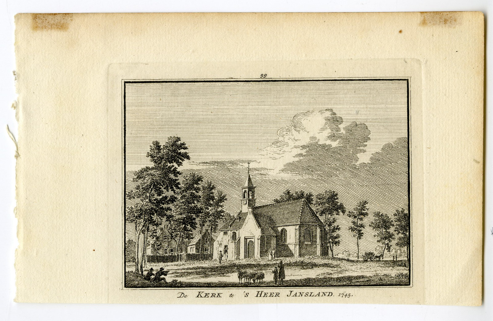 , Antique Print-SIRJANSLAND-VILLAGE-CHURCH-Spilman-de Beijer-1746, Pictura Antique Prints