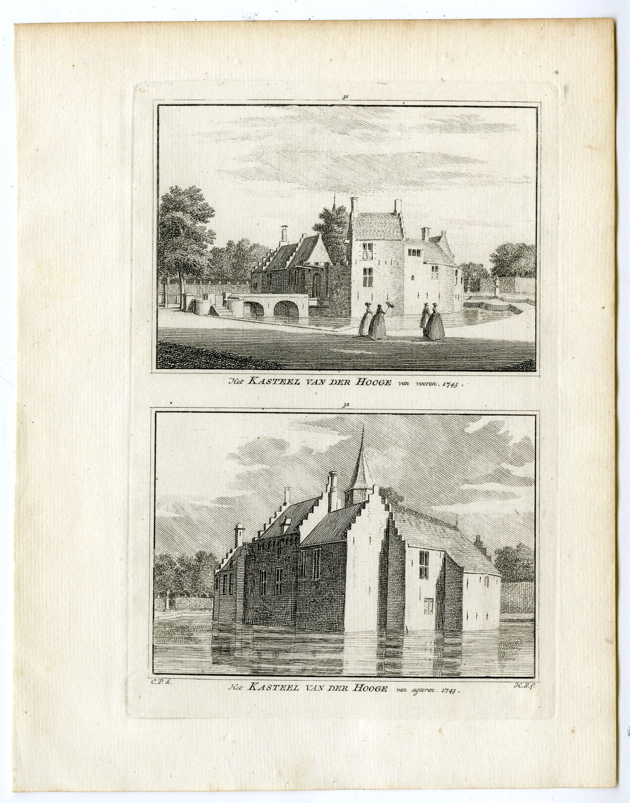 , Antique Print-TER HOOGE CASTLE-MIDDELBURG-Spilman-de Beijer-1746, Pictura Antique Prints