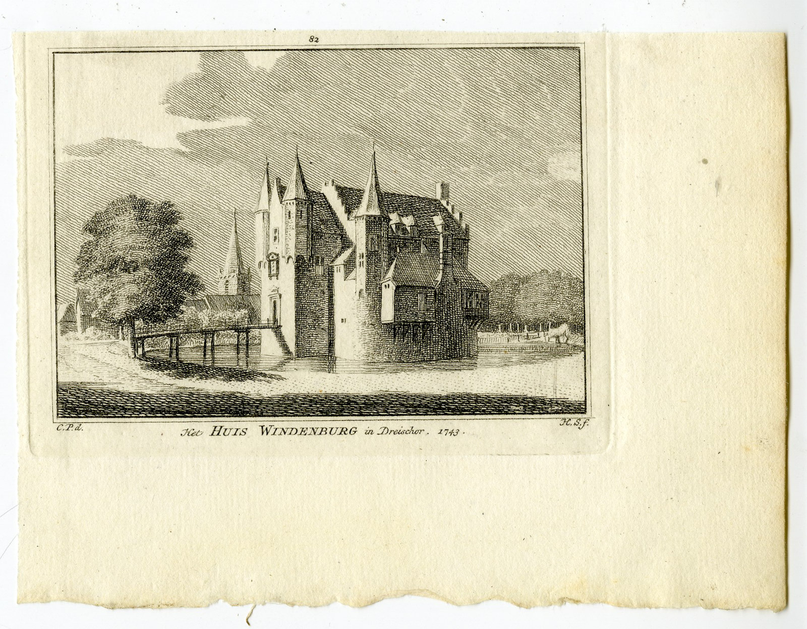 , Antique Print-WINDENBURG CASTLE-DREISCHOR-Spilman-de Beijer-1746, Pictura Antique Prints