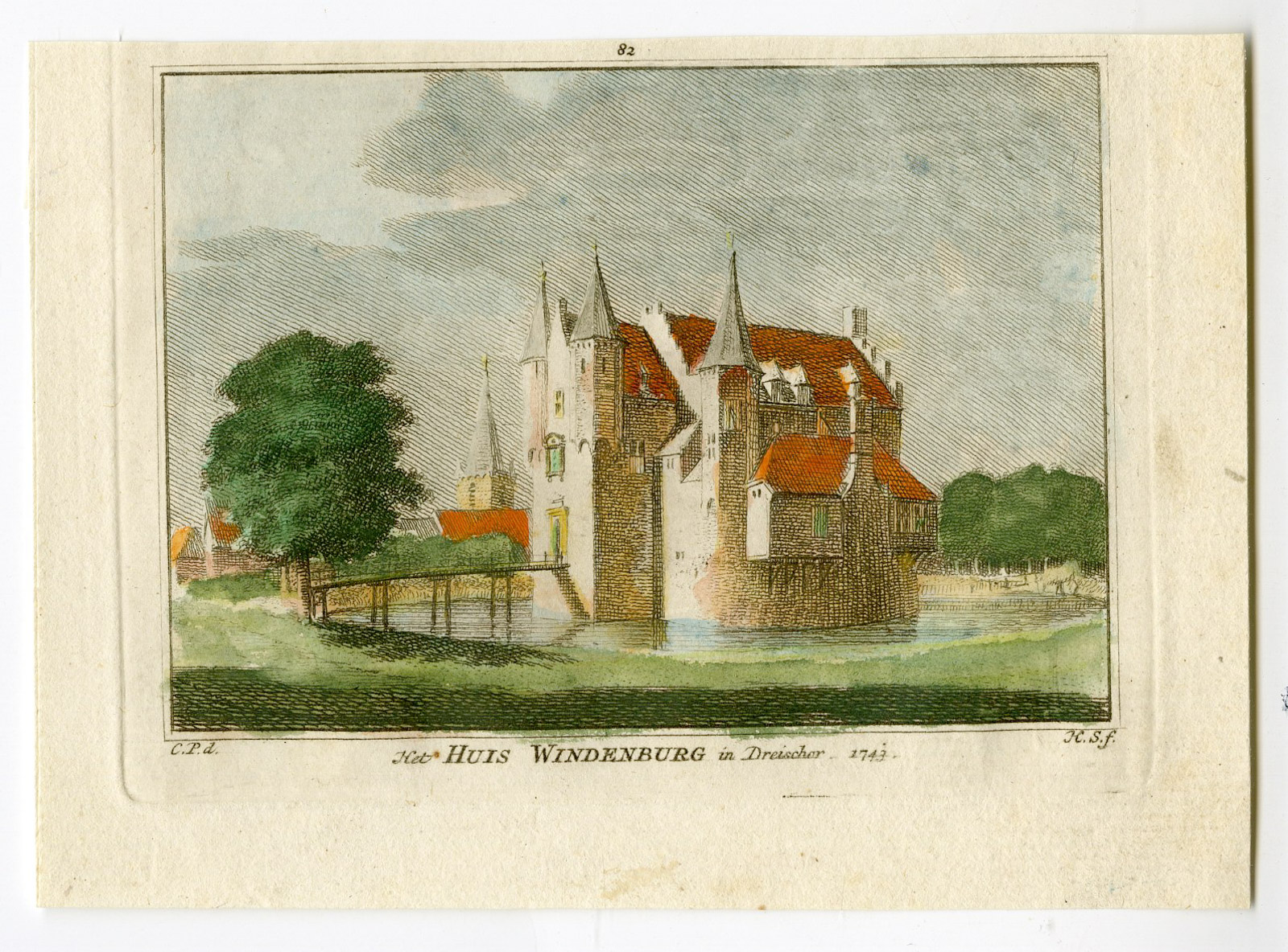, Antique Print-WINDENBURG CASTLE-DREISCHOR-Spilman-de Beijer-1746, Pictura Antique Prints