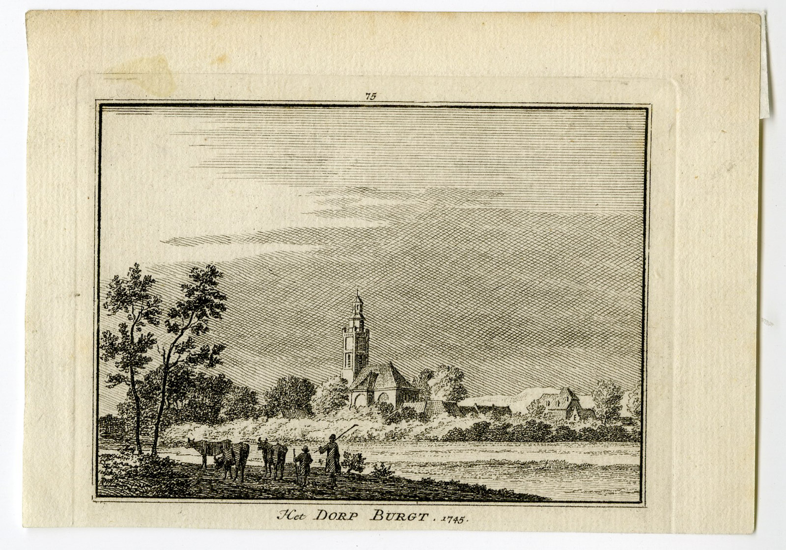 , Antique Print-BURGH-HAAMSTEDE-BURGT-VILLAGE-Spilman-de Beijer-1746, Pictura Antique Prints