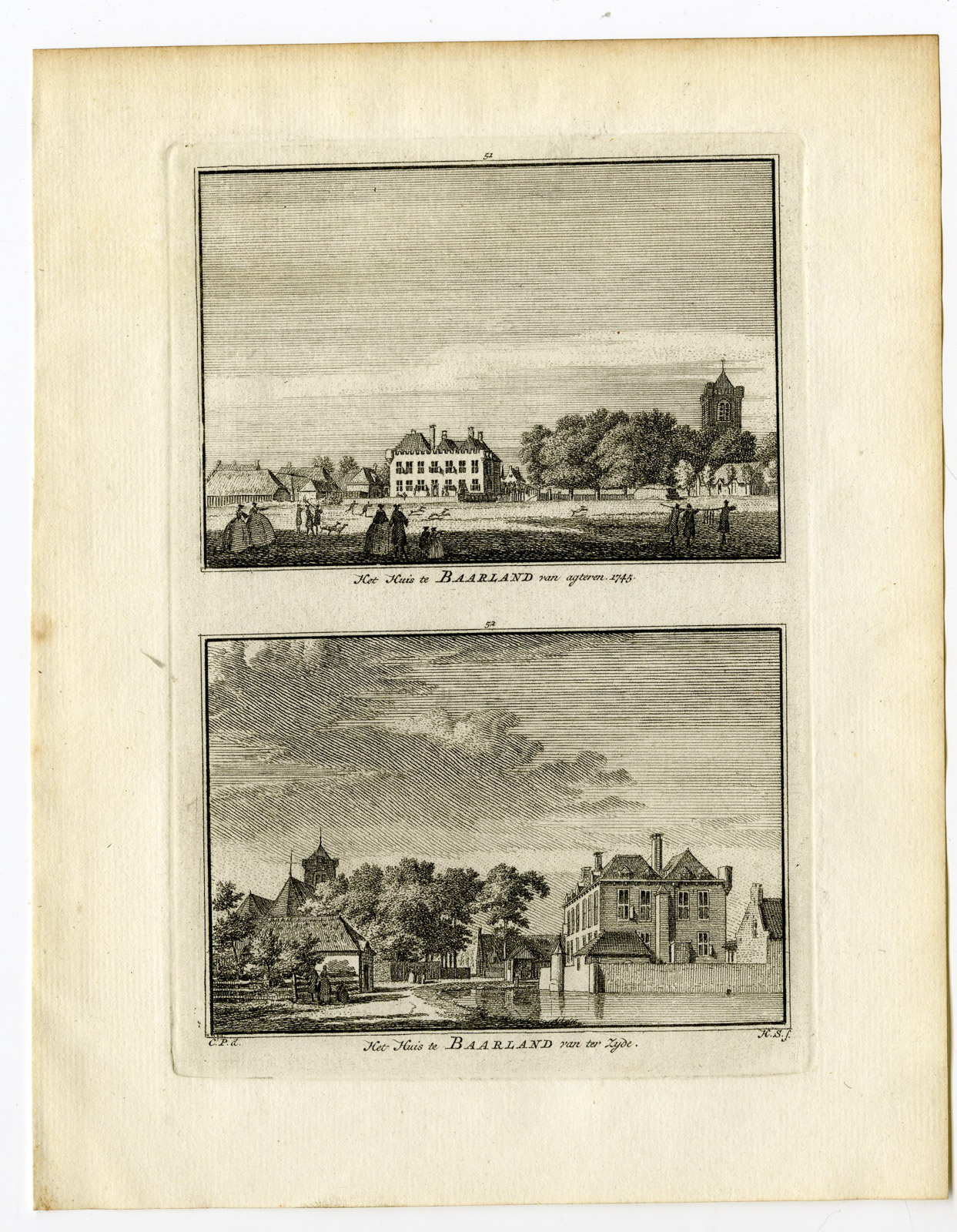 , Antique Print-BAARLAND CASTLE-KASTEEL-Spilman-de Beijer-1746, Pictura Antique Prints