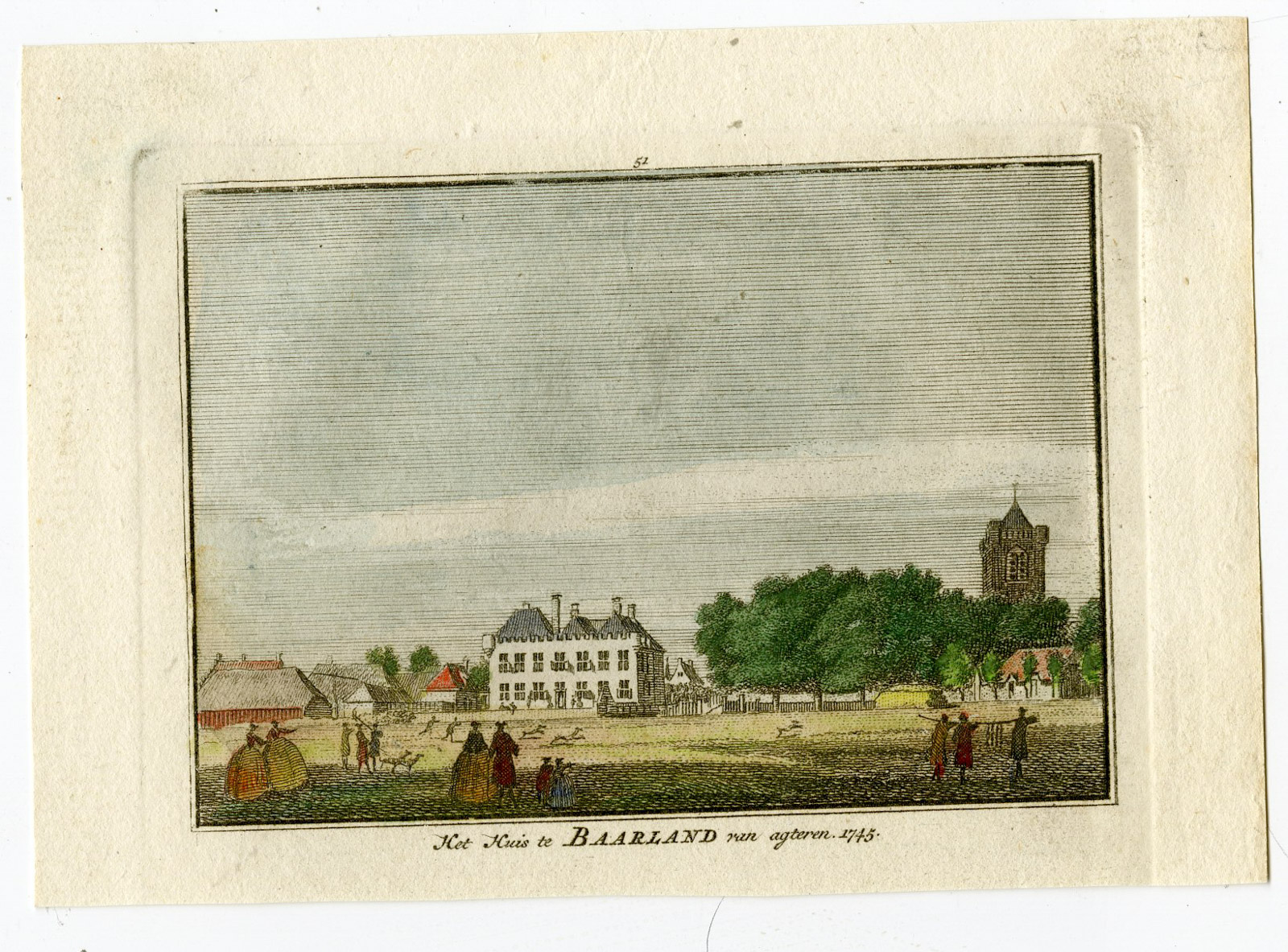 , Antique Print-BAARLAND CASTLE-KASTEEL-Spilman-de Beijer-1746, Pictura Antique Prints