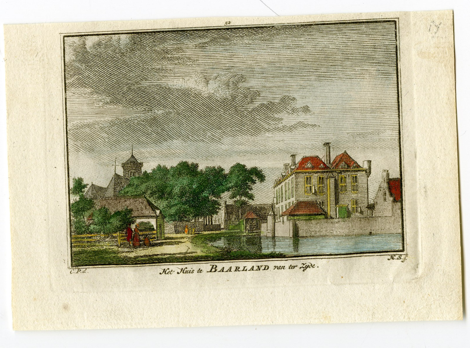 , Antique Print-BAARLAND CASTLE-KASTEEL-Spilman-de Beijer-1746, Pictura Antique Prints