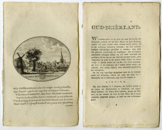 Antique Print-OUD BEIJERLAND-PANORAMIC VIEW-TEXT-Brouwer-Ollefen & Bakker-1793