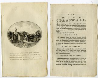 Antique Print-KLAASWAAL-PANORAMIC VIEW-TEXT-Brouwer-Ollefen & Bakker-1793