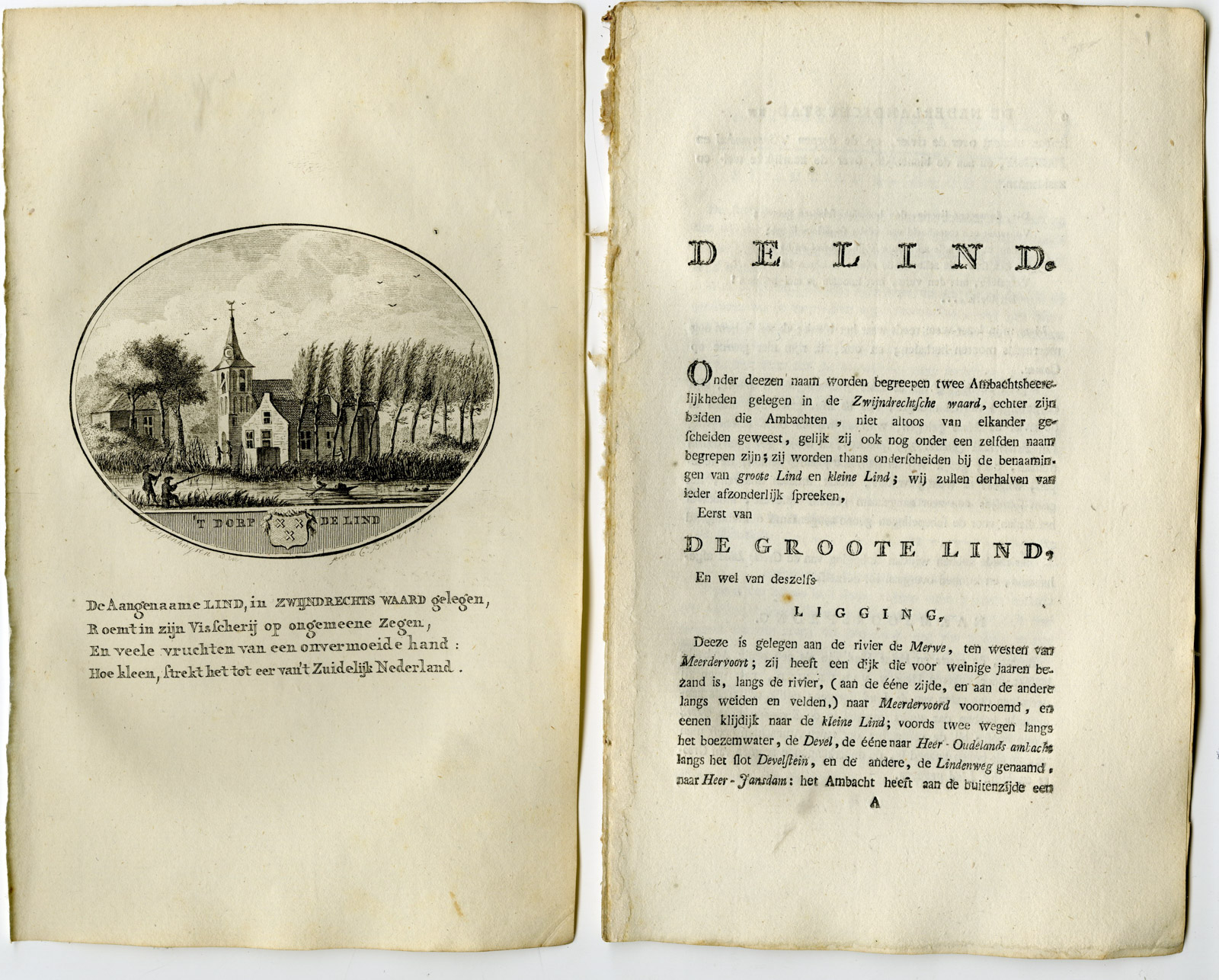 , Antique Print-ZWIJNDRECHT-GROOTE LINDT-VIEW-Brouwer-Ollefen & Bakker-1793, Pictura Antique Prints