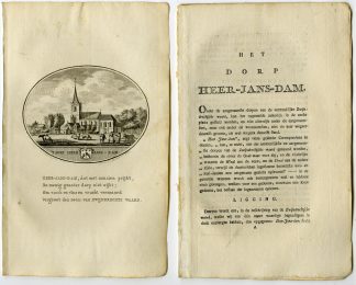 Antique Print-HEERJANSDAM-PANORAMIC VIEW-TEXT-Brouwer-Ollefen & Bakker-1793