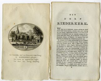 Antique Print-RIDDERKERK-PANORAMIC VIEW-TEXT-Brouwer-Ollefen & Bakker-1793