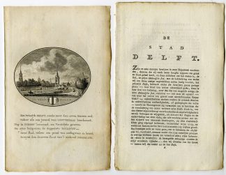 Antique Print-DELFT-PANORAMIC VIEW-TEXT-Brouwer-Ollefen & Bakker-1793