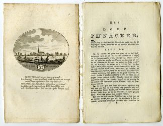 Antique Print-PIJNACKER-PANORAMIC VIEW-TEXT-Brouwer-Ollefen & Bakker-1793
