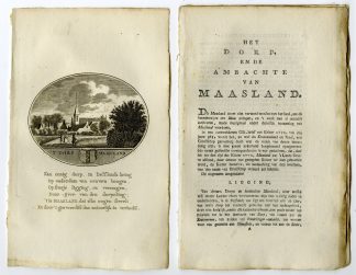 Antique Print-MAASLAND-PANORAMIC VIEW-TEXT-Brouwer-Ollefen & Bakker-1793