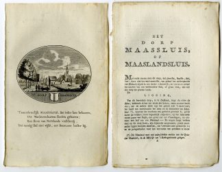 Antique Print-MAASSLUIS-PANORAMIC VIEW-TEXT-Brouwer-Ollefen & Bakker-1793