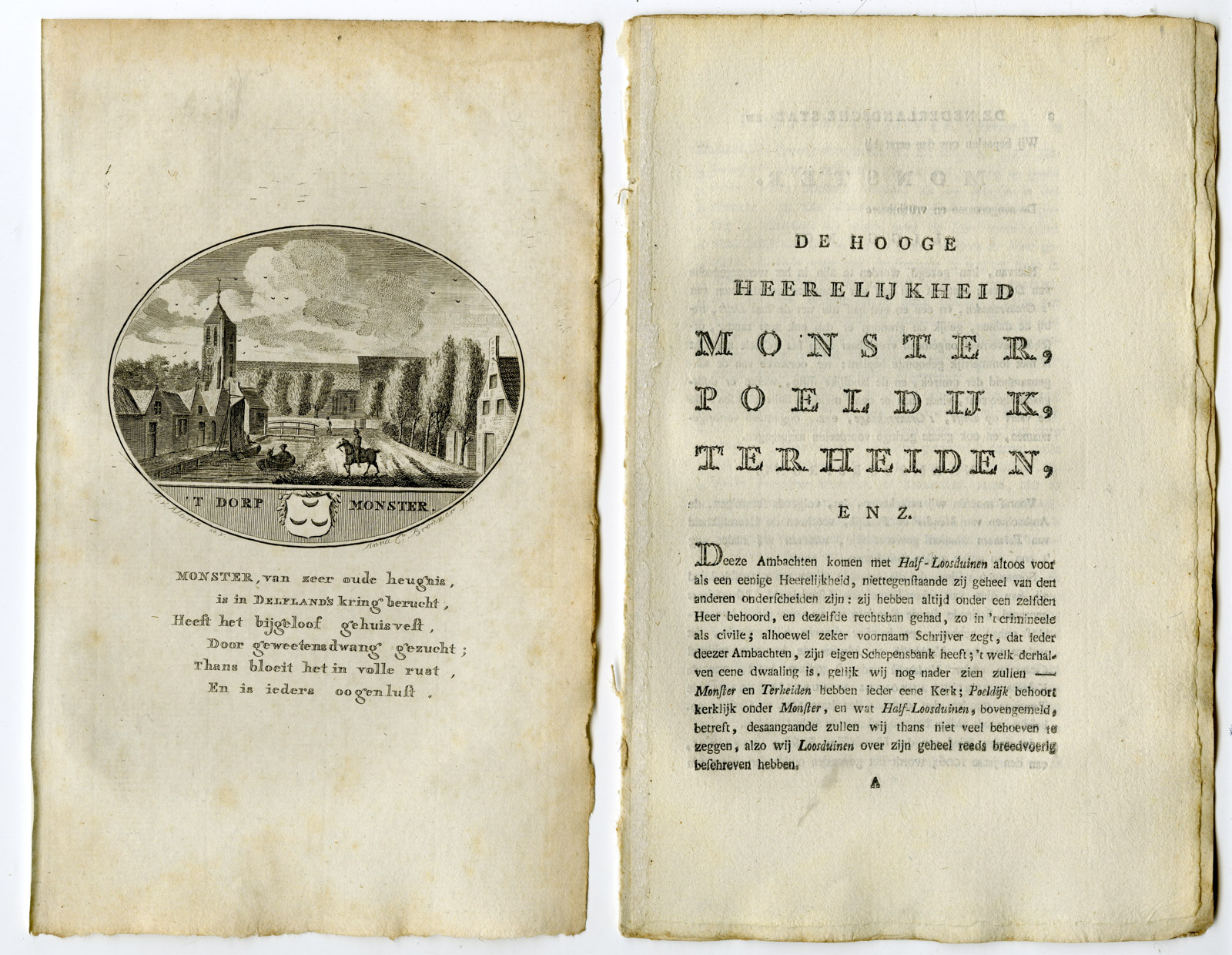 , Antique Print-MONSTER-PANORAMIC VIEW-TEXT-Brouwer-Ollefen & Bakker-1793, Pictura Antique Prints