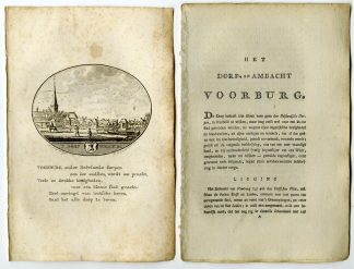 Antique Print-VOORBURG-PANORAMIC VIEW-TEXT-Brouwer-Ollefen & Bakker-1793