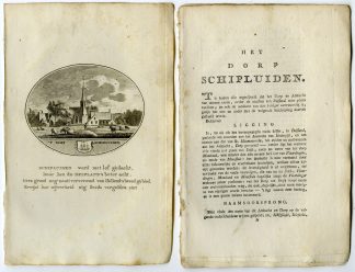 Antique Print-SCHIPLUIDEN-PANORAMIC VIEW-TEXT-Brouwer-Ollefen & Bakker-1793