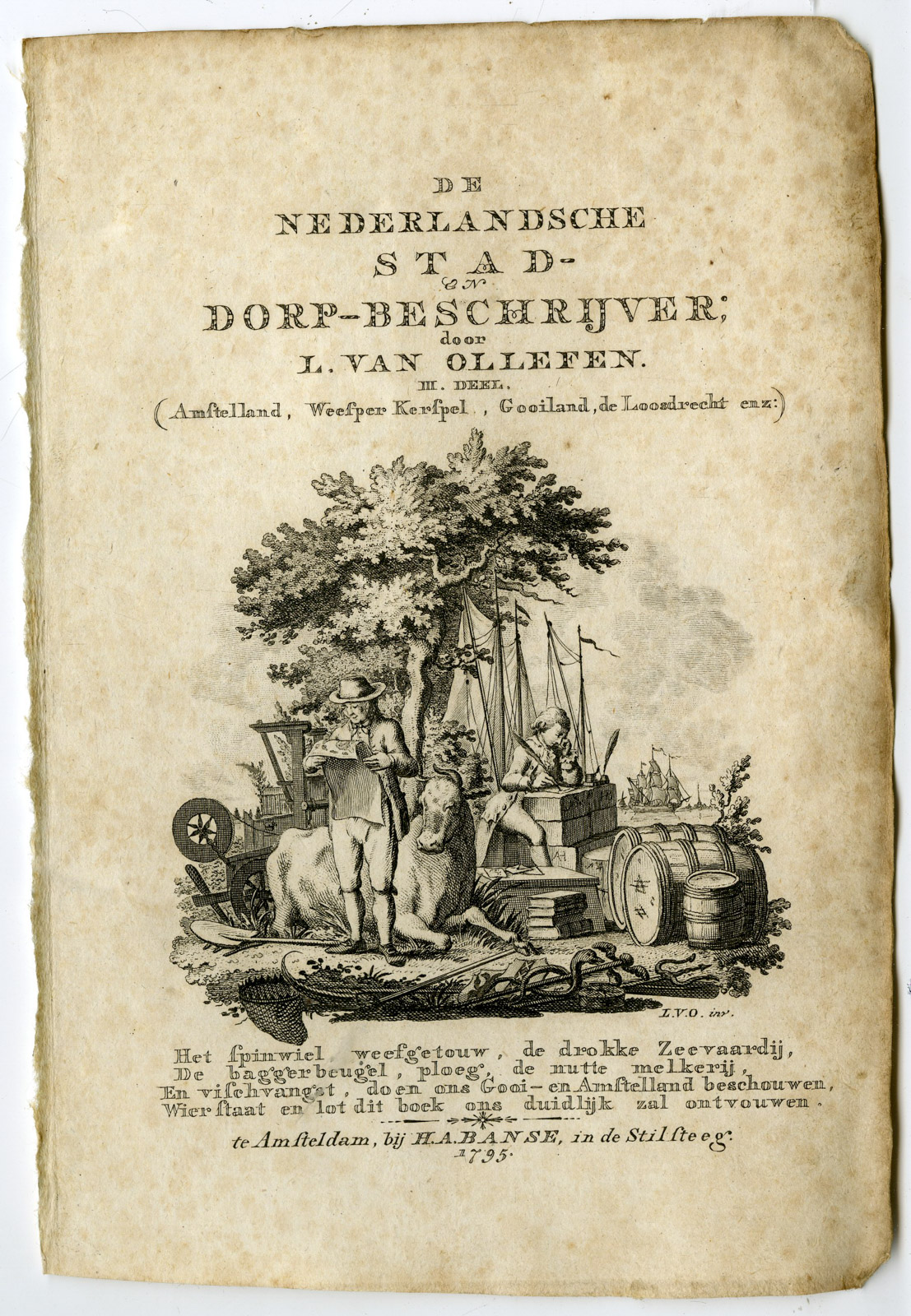 , 8-Antique Prints-TITLE PAGES-ALLEGORIE-RIVER GOD-MUSE-Ollefen & Bakker-1793, Pictura Antique Prints