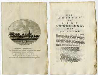 Antique Print-AKERSLOOT-PANORAMIC VIEW-TEXT-Brouwer-Ollefen & Bakker-1793