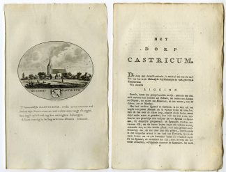Antique Print-CASTRICUM-PANORAMIC VIEW-TEXT-Brouwer-Ollefen & Bakker-1793