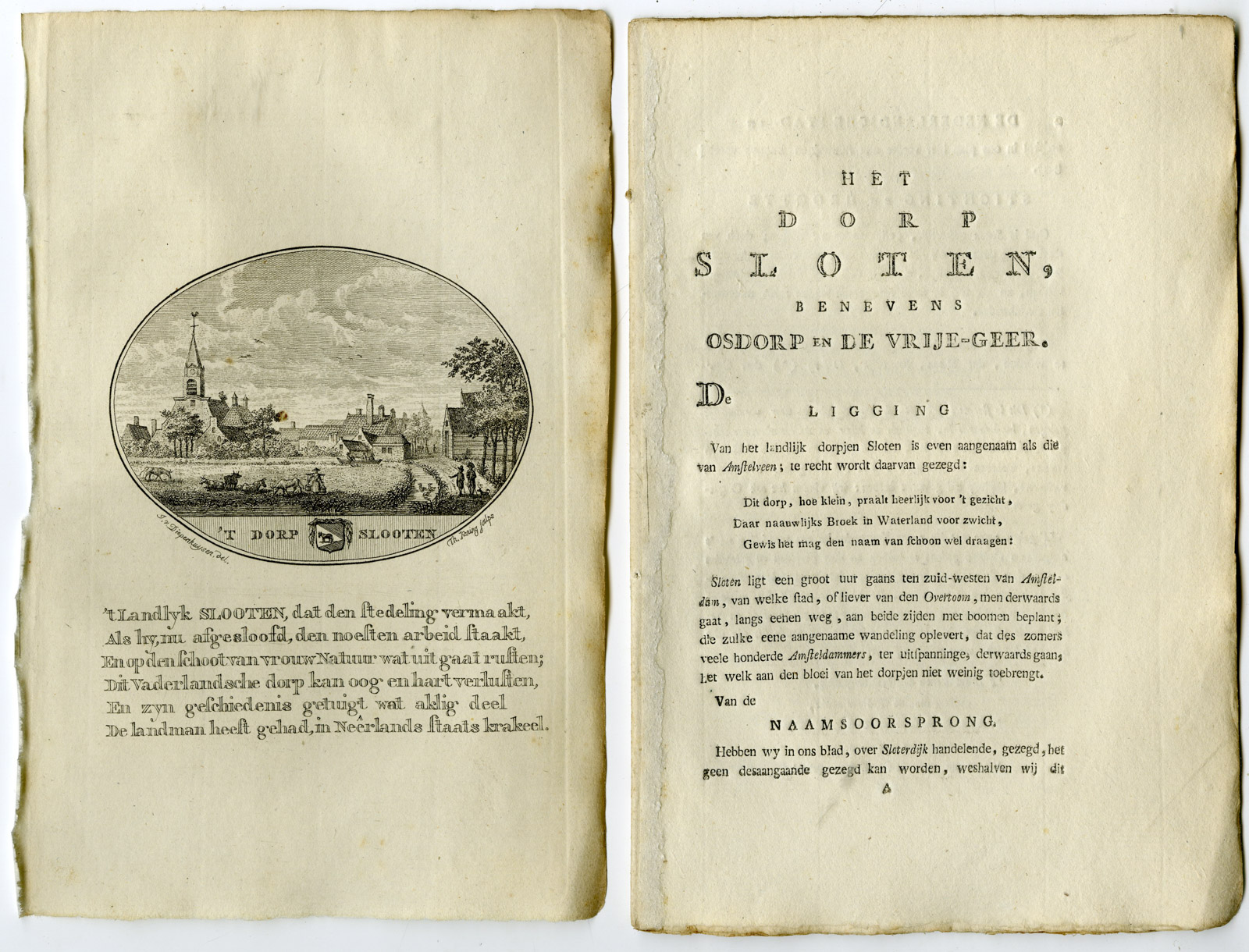 , Antique Print-SLOTEN-PANORAMIC VIEW-TEXT-Brouwer-Ollefen & Bakker-1793, Pictura Antique Prints