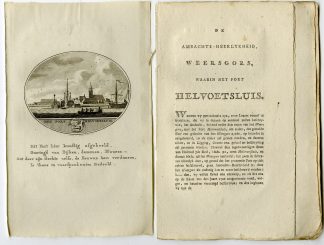 Antique Print-HELLEVOETSLUIS-PANORAMIC VIEW-TEXT-Brouwer-Ollefen & Bakker-1793