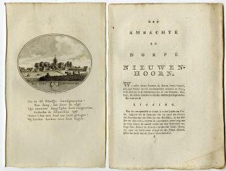Antique Print-NIEUWENHOORN-PANORAMIC VIEW-TEXT-Brouwer-Ollefen & Bakker-1793