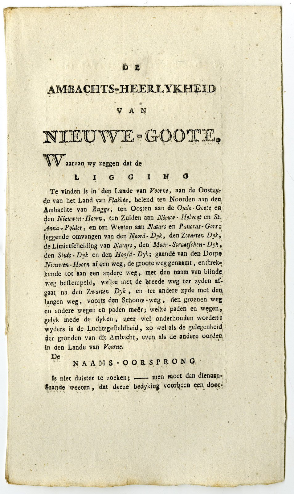 , Antique Print-NIEUWE GOTE-DESCRIPTION-TEXT-Ollefen & Bakker-1793, Pictura Antique Prints