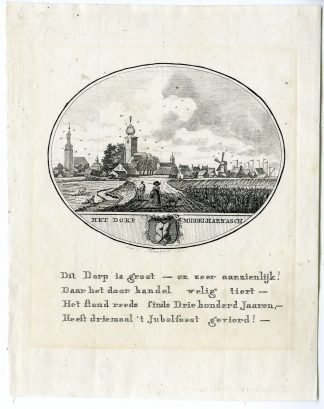 Antique Print-MIDDELHARNIS-PANORAMIC VIEW-Brouwer-Ollefen & Bakker-1793