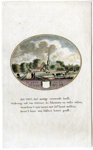 Antique Print-HOOG EN WOUD HARNASCH-PANORAMIC VIEW-Brouwer-Ollefen & Bakker-1793
