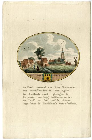 Antique Print-NIEUWVEEN-PANORAMIC VIEW-Brouwer-Ollefen & Bakker-1793