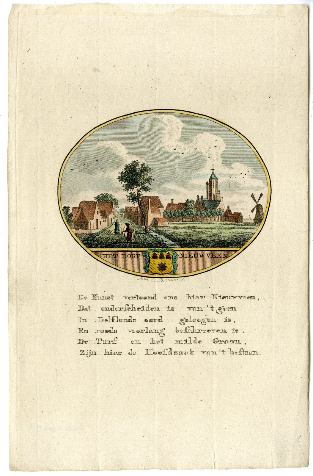 , Antique Print-NIEUWVEEN-PANORAMIC VIEW-Brouwer-Ollefen & Bakker-1793, Pictura Antique Prints
