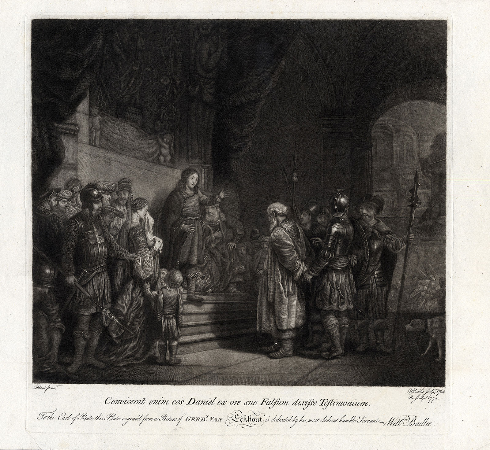 , Antique Master Print-DANIEL-SUSANNA-FALSE WITNESS-Baillie-Eeckhout-1774, Pictura Antique Prints