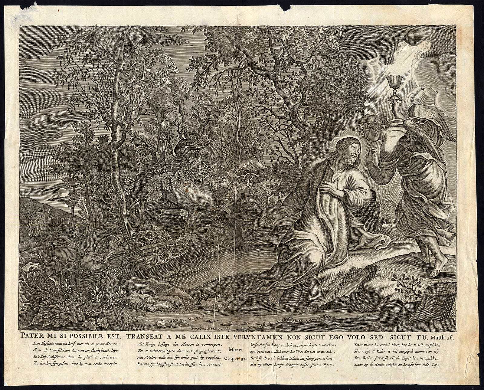 , Antique Master Print-JESUS-MT OLIVES-GETHSEMANE-JUDAS-CAPTURE-de Wit-1702, Pictura Antique Prints