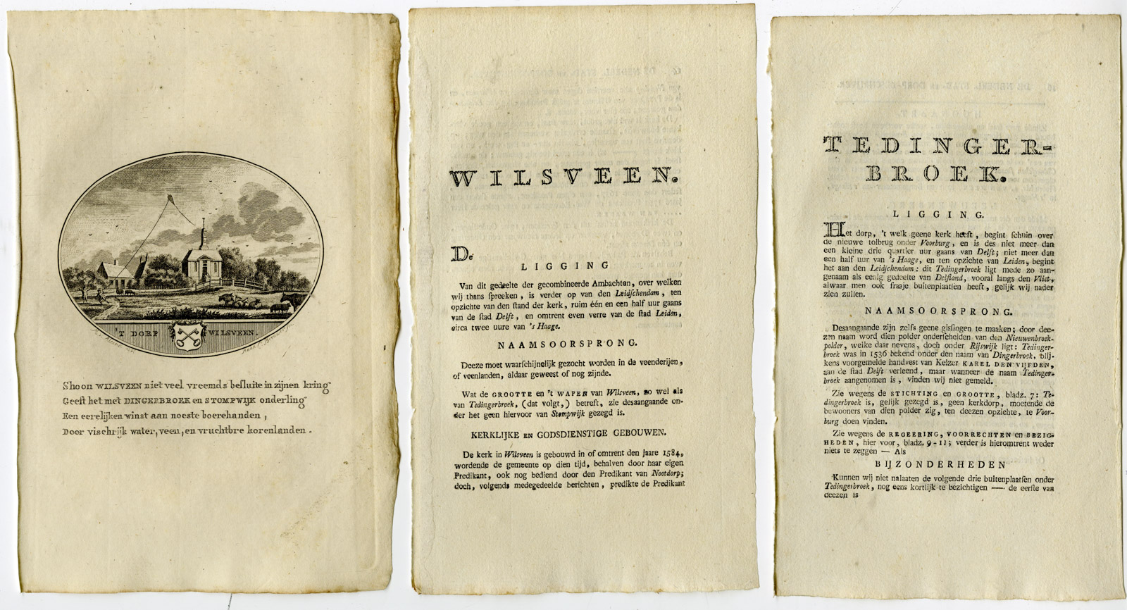 , Antique Print-LEIDSCHENDAM-WILSVEEN-VIEW-TEXT-Brouwer-Ollefen & Bakker-1793, Pictura Antique Prints
