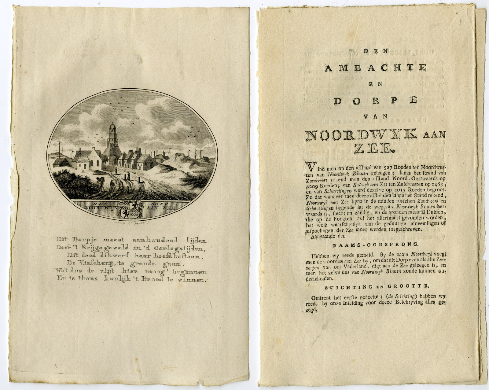 , Antique Print-NOORDWIJK AAN ZEE-PANORAMIC VIEW-Brouwer-Ollefen & Bakker-1793, Pictura Antique Prints