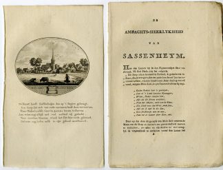 Antique Print-SASSENHEIM-PANORAMIC VIEW-TEXT-Brouwer-Ollefen & Bakker-1793