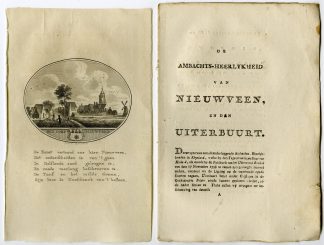 Antique Print-NIEUWVEEN-PANORAMIC VIEW-TEXT-Brouwer-Ollefen & Bakker-1793