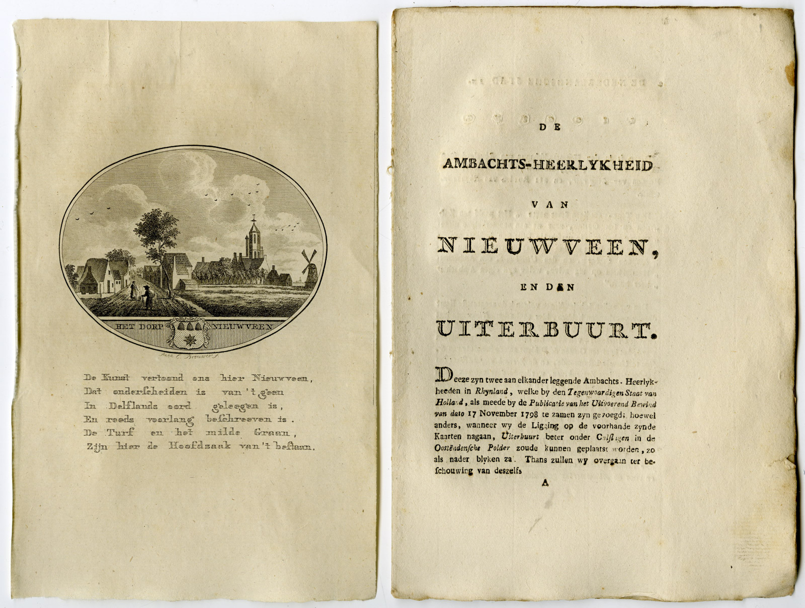 Pco 29007 416x314 Antique Print-NIEUWVEEN-PANORAMIC VIEW-TEXT-Brouwer-Ollefen & Bakker-1793